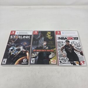 Lot of 3 Nintendo Switch Games Starlink My Hero One's Justice NBA 2K19 TESTED
